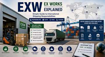 International transport and warehouse logistics operations explaining EXW Ex Works shipping terms in global trade